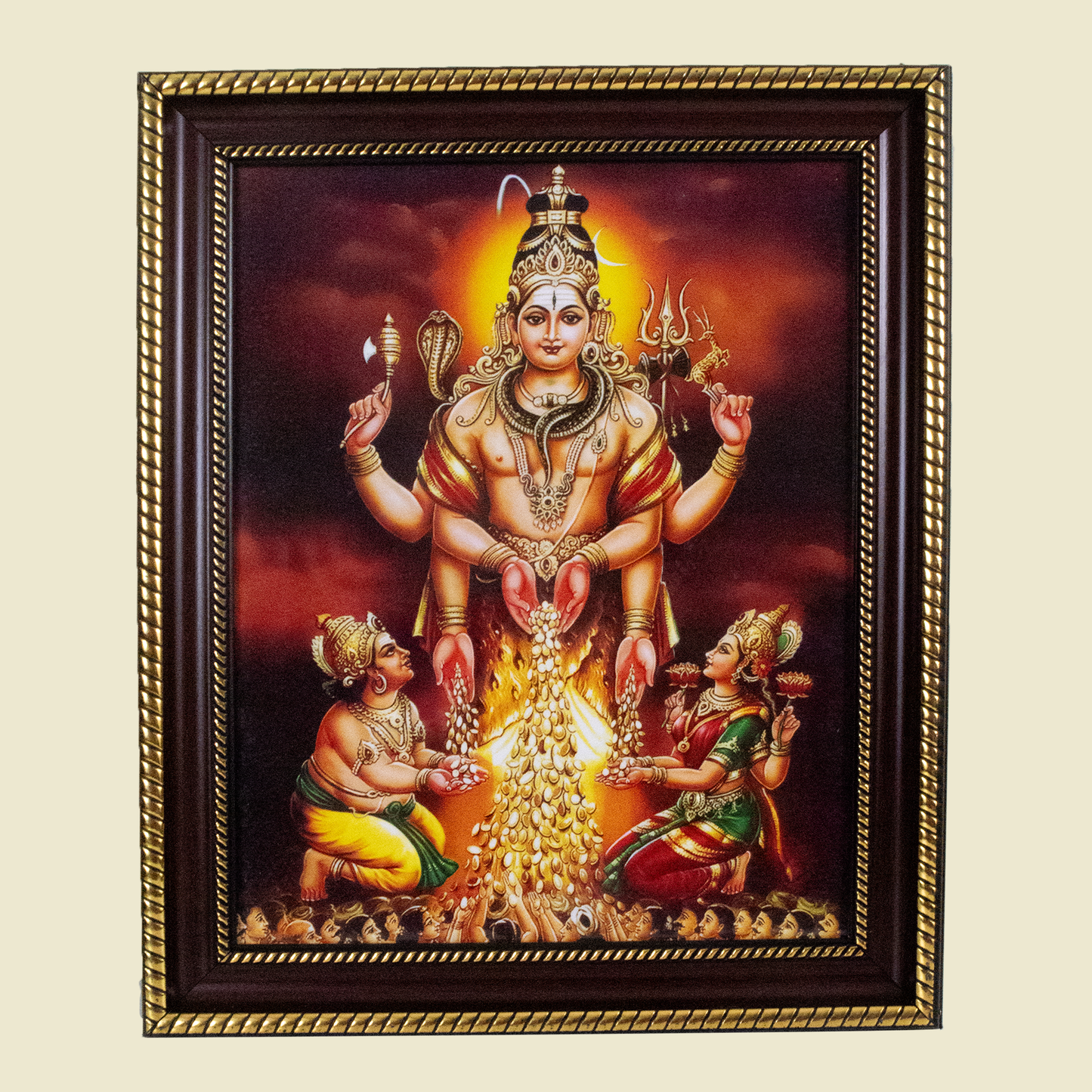 Plastic Gold God photo frame Bairava swamy