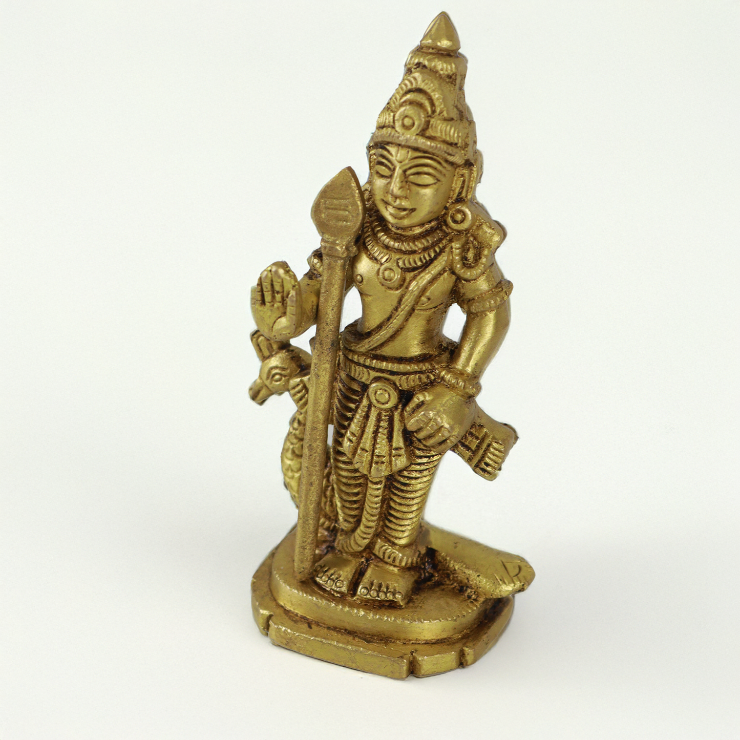 Brass Murugan Statue (329gms) (Pital Kartikeya Murti)