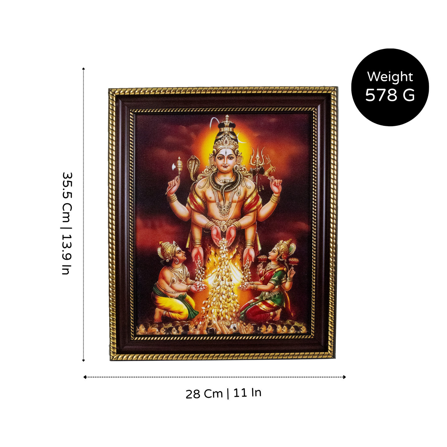 Plastic Gold God photo frame Bairava swamy