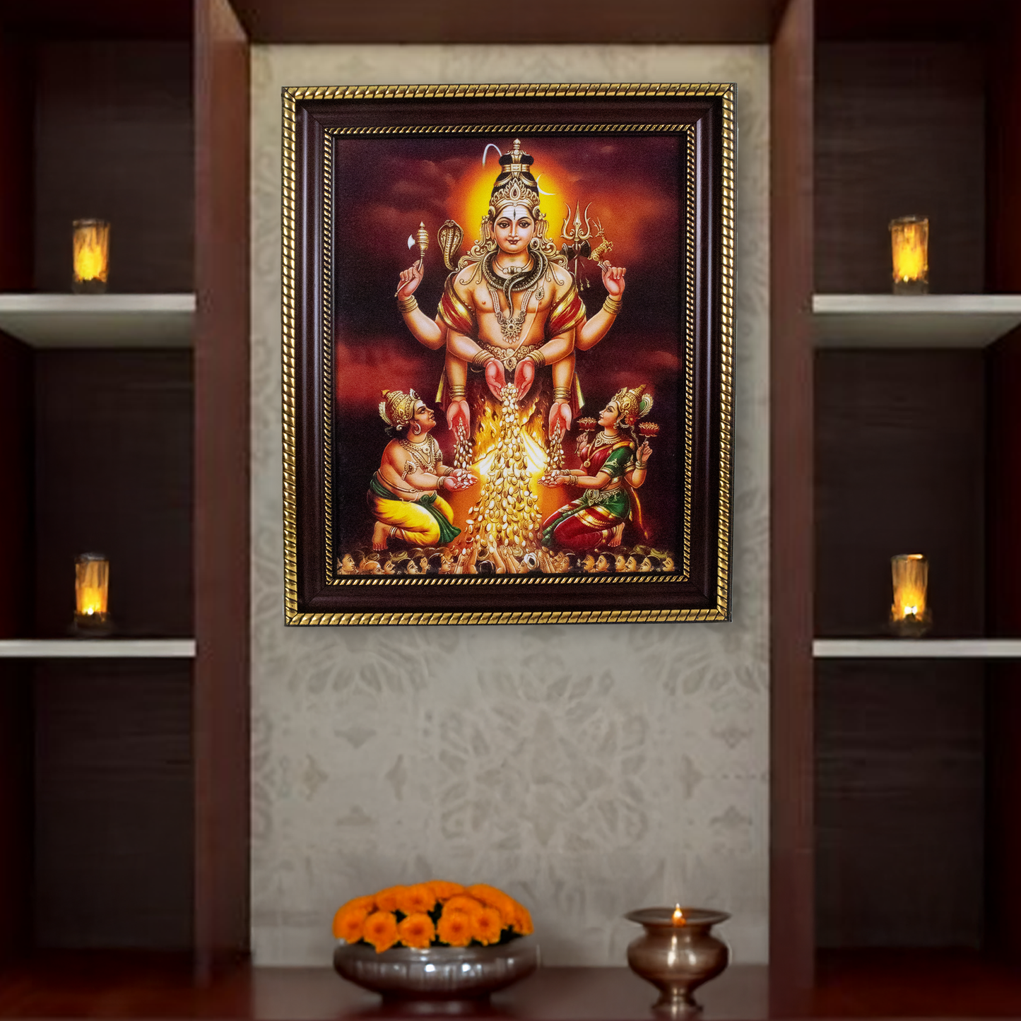 Plastic Gold God photo frame Bairava swamy