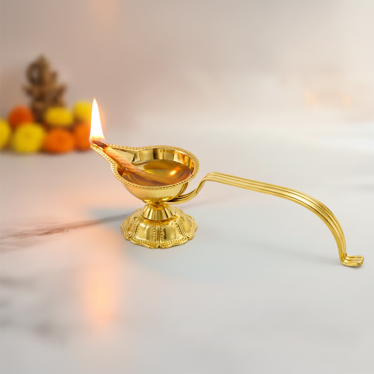 Brass Karpoor|Kapoor Diya Deepam Burner Karpuram Arati-Jwala Arthi Size-2