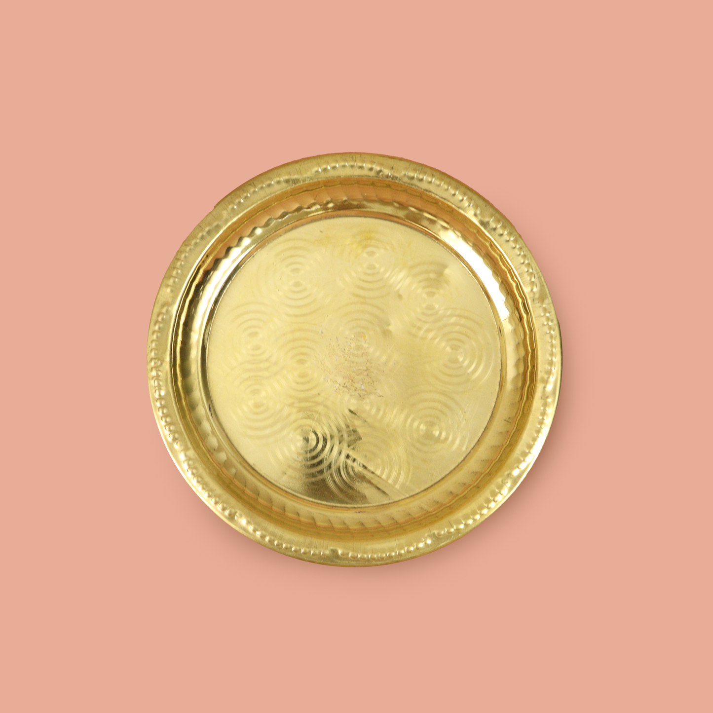 Brass Ring Design Thali for puja