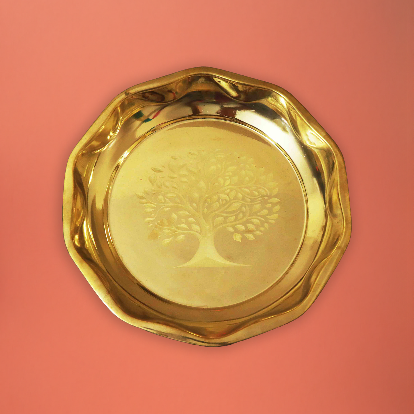 Brass Thambulam Tree Thali (Pital Betel Leaf Plate / Tambul Thali)