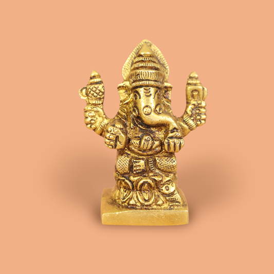 गोल्डन प्रीमियम प्लेटेड गणेश प्रतिमा