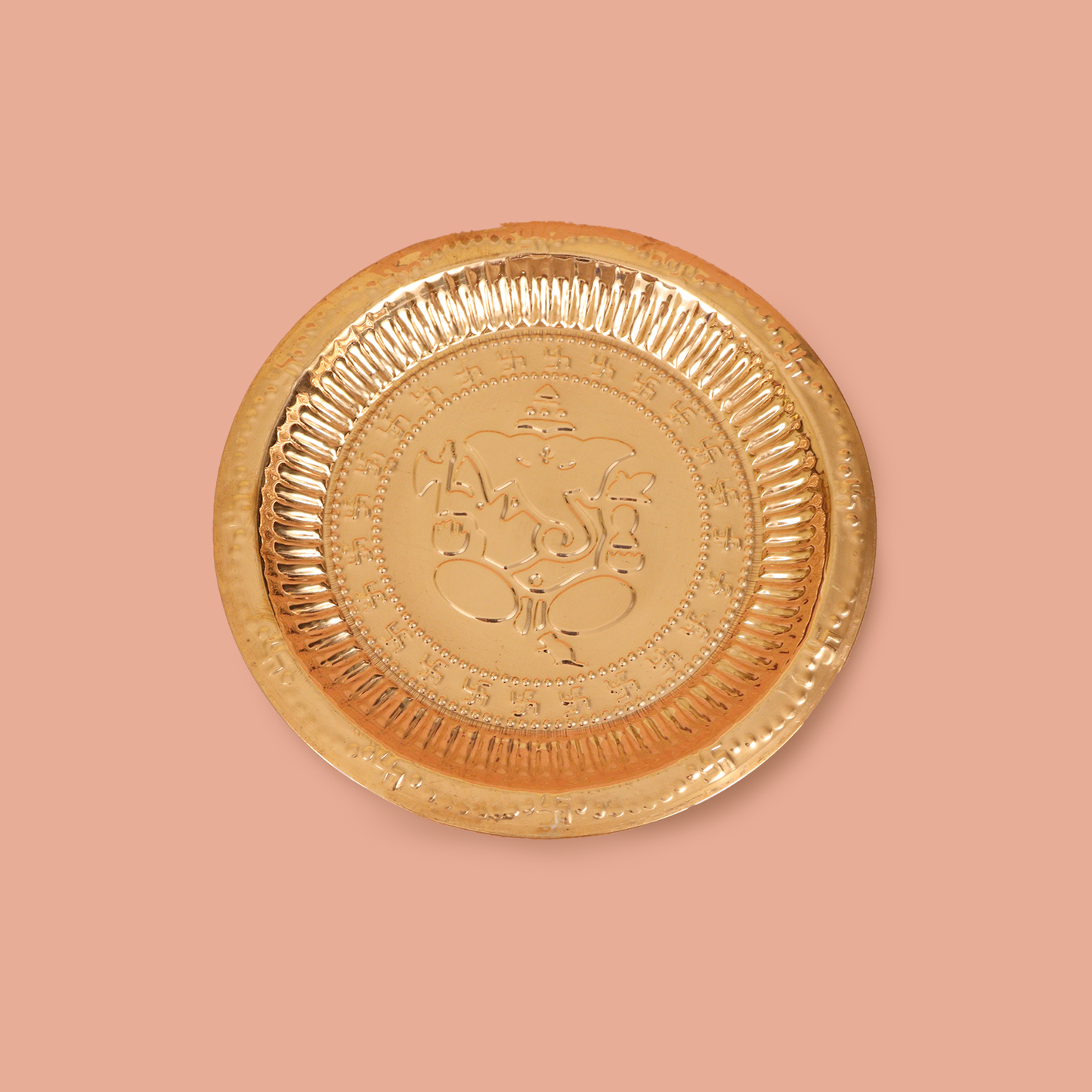 Ganesh Copper Worship Plate