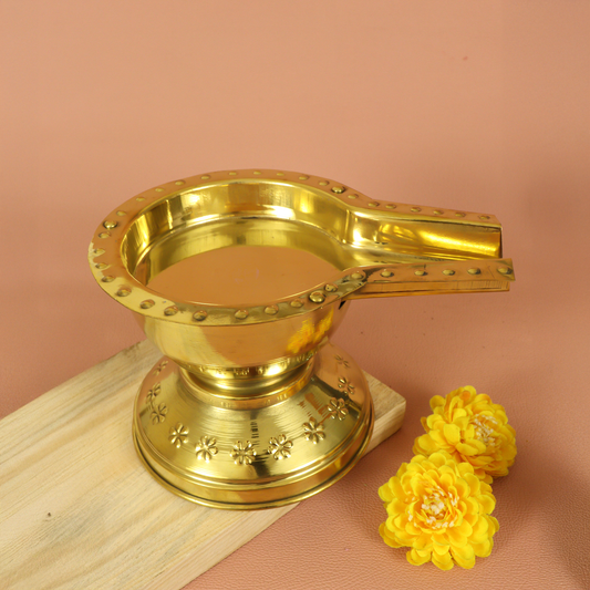 Brass Abhishek Patra Plate Tray / Purna Patra Stand