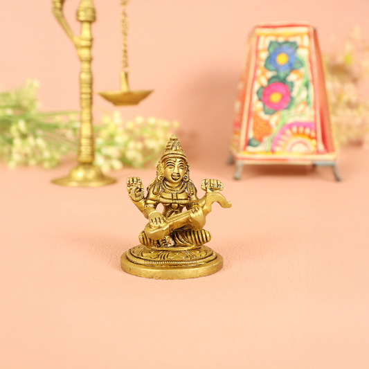 सरस्वती पीतल मंदिर मूर्ति