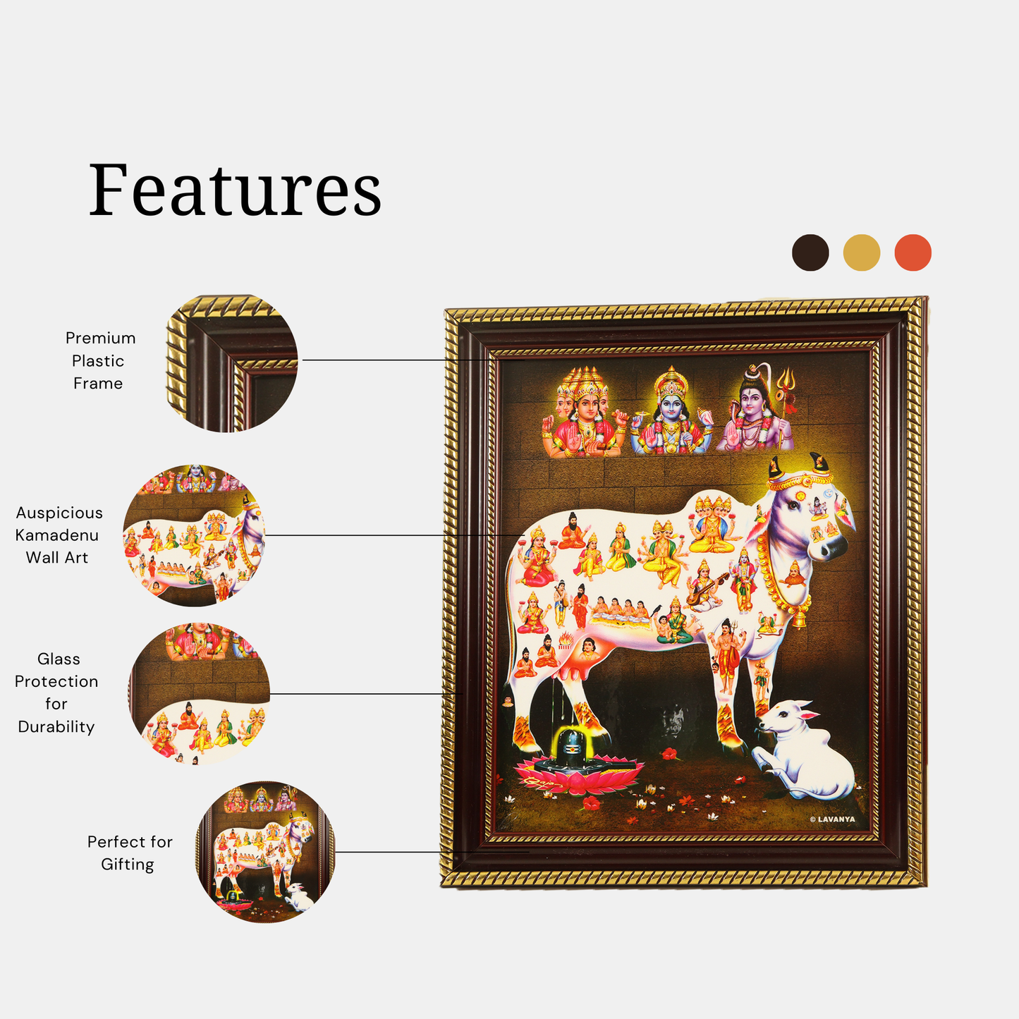God PhotoFrame Kamadhenu Model-1 (Kamdhenu Gau Mata Frame)