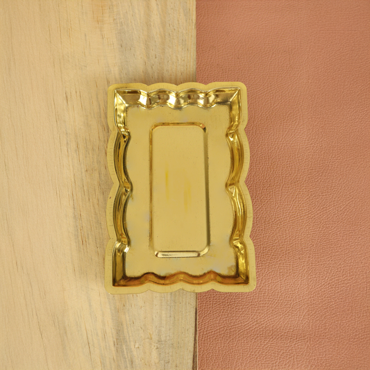 Decorative Rectangular Brass Thali