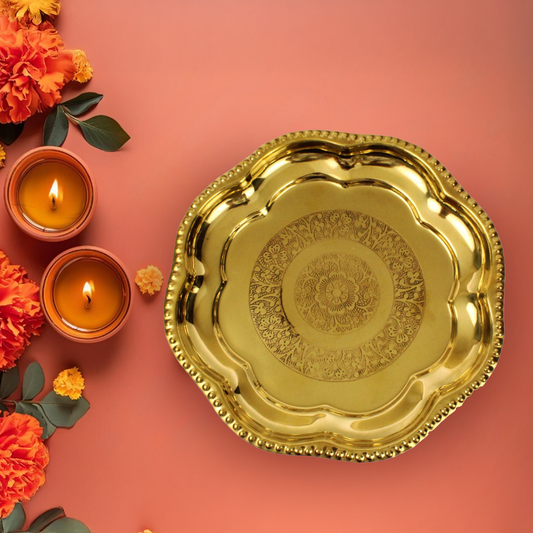 Brass Zigzag Aarti Thali