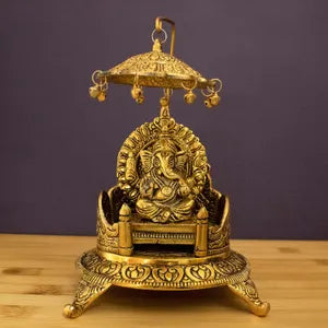 ऑक्सीकृत गणेश सिंहासन मूर्ति