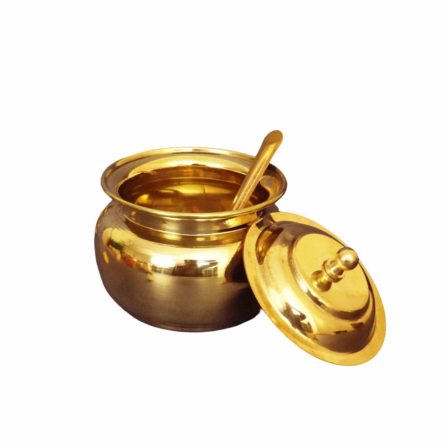 Brass Ghee pot with spoon