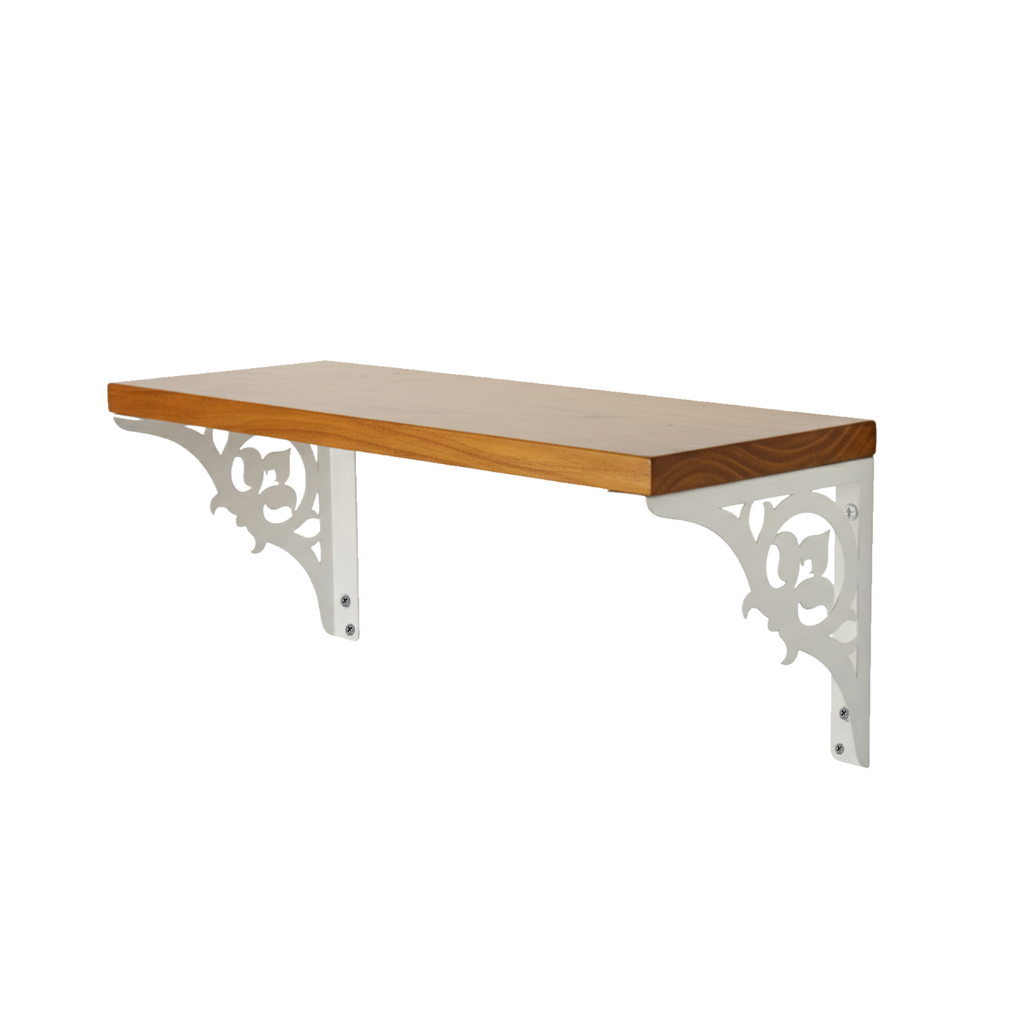 Wooden Pooja Shelf - Single Floral (Lakdi Puja Shelf Phool Design)