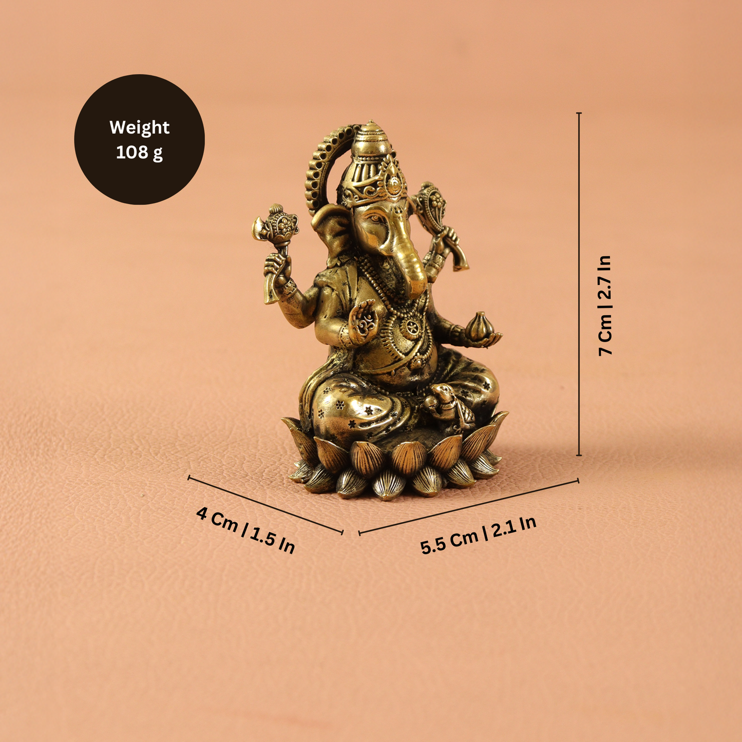 Brasss Lotus Ganesh Statue