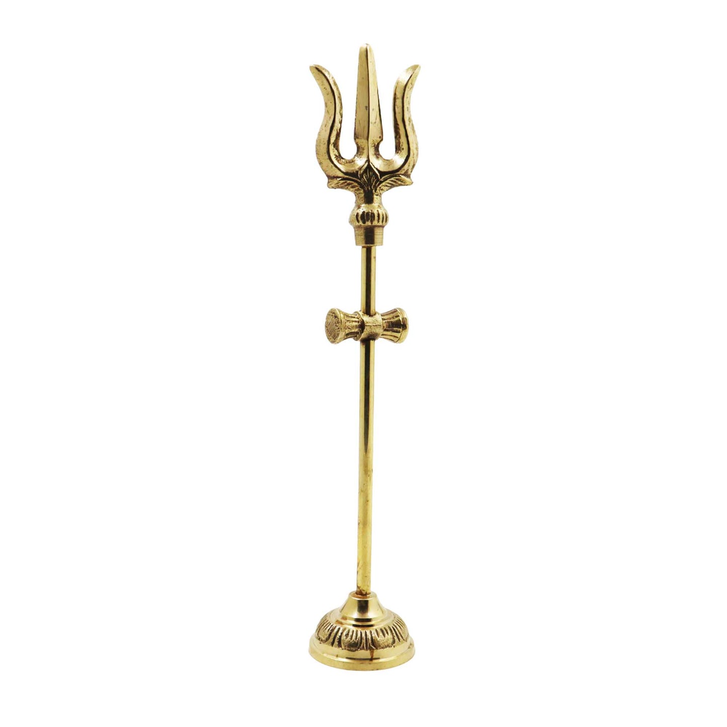 Brass Shiva Trishul with Damru (Pital Mahadev Trishul Damaru)