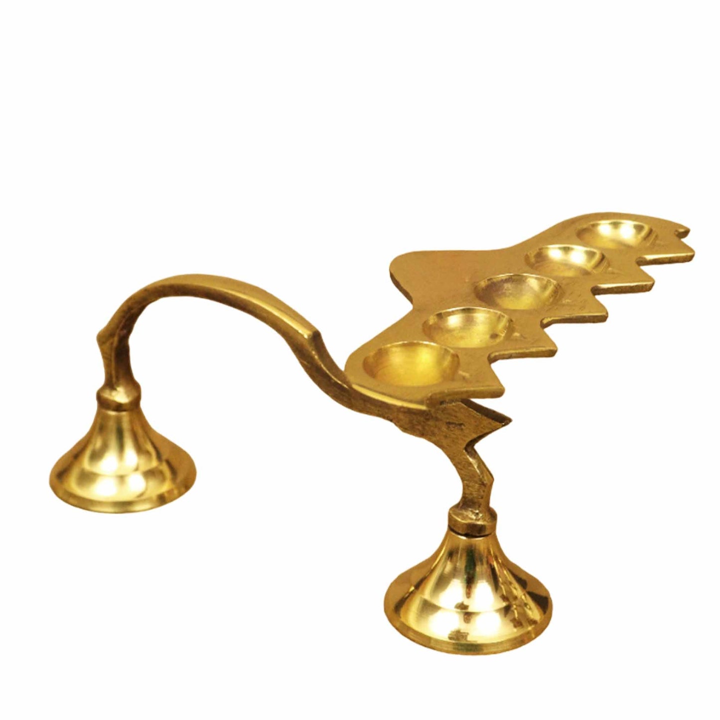 Brass Karpoor Aarti Five Face Diya (0.260gm) (Pital Kapoor Panch Mukh Deepak)