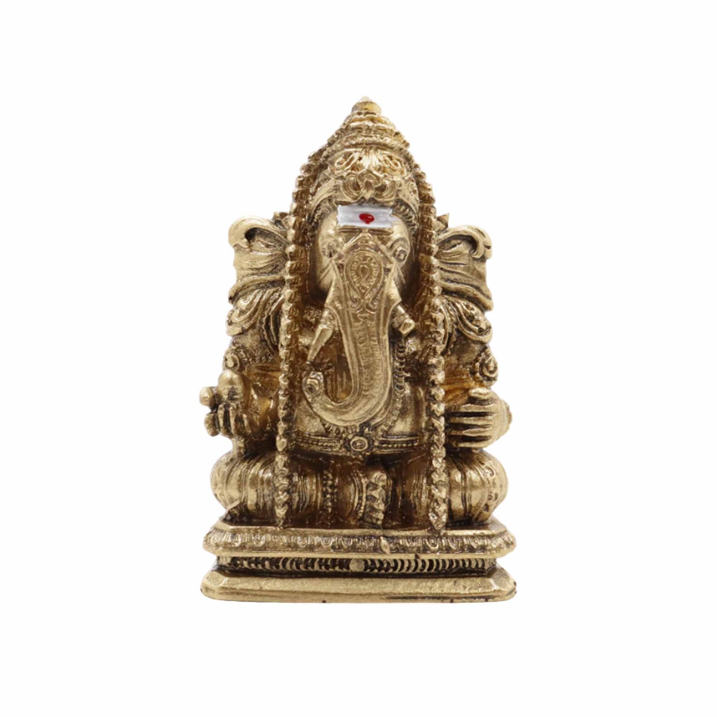 Fiber Resin vinayagar Gold 3' inch