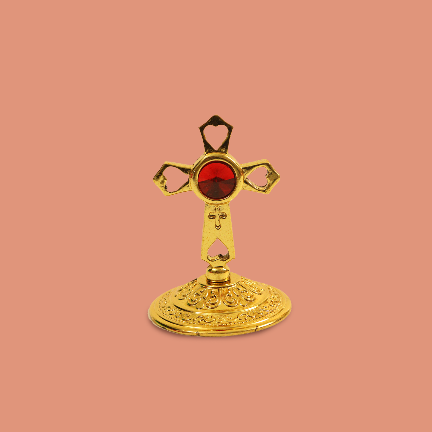 Car Dashboard Cross with Stone (Car Dashboard Cross Patthar)