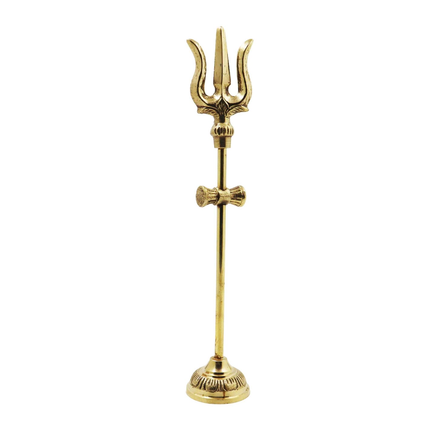 Brass Shiva Trishul with Damru (Pital Mahadev Trishul Damaru)