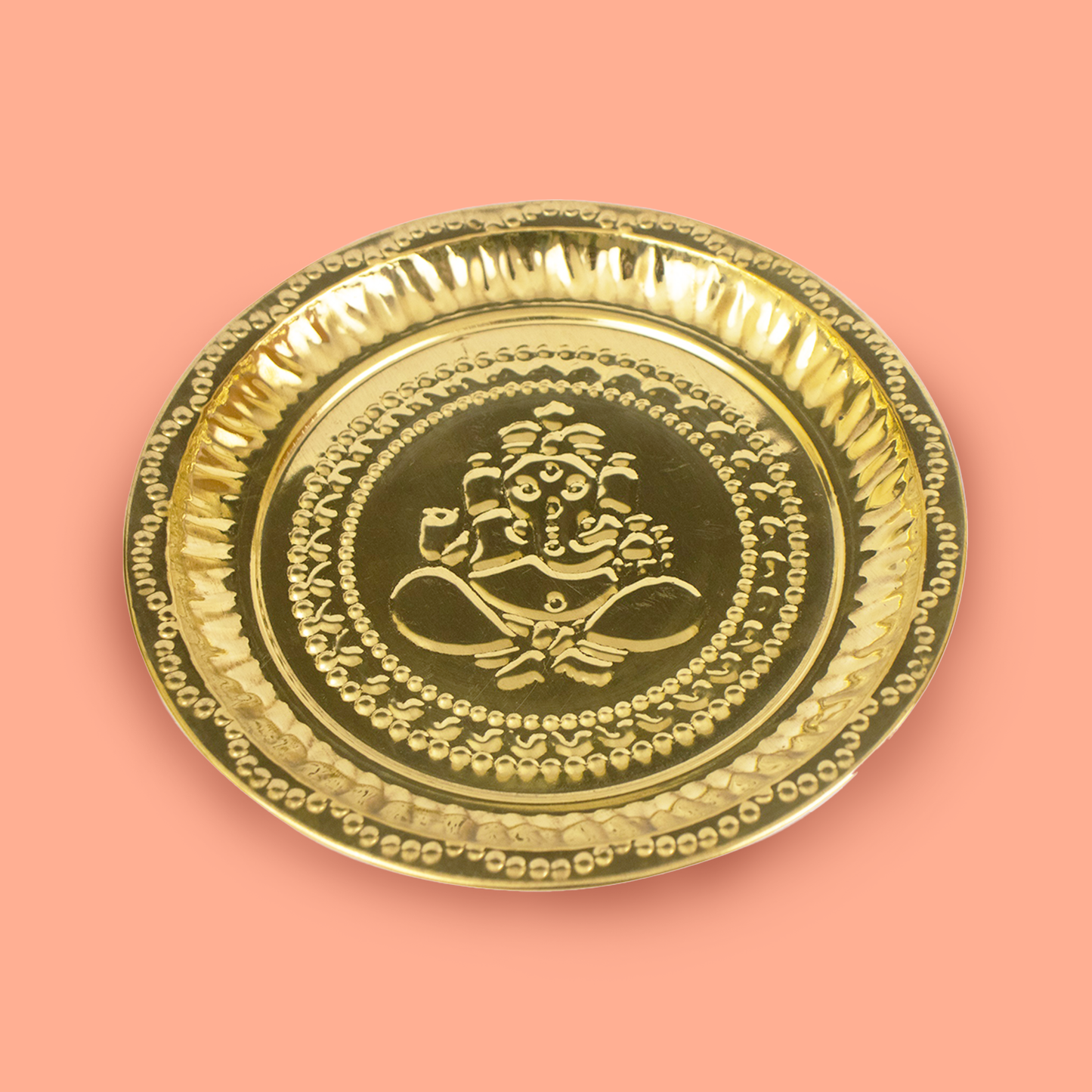 Brass Ganesha Thali (Pital Vinayak Puja Thali / Ganapati Plate)