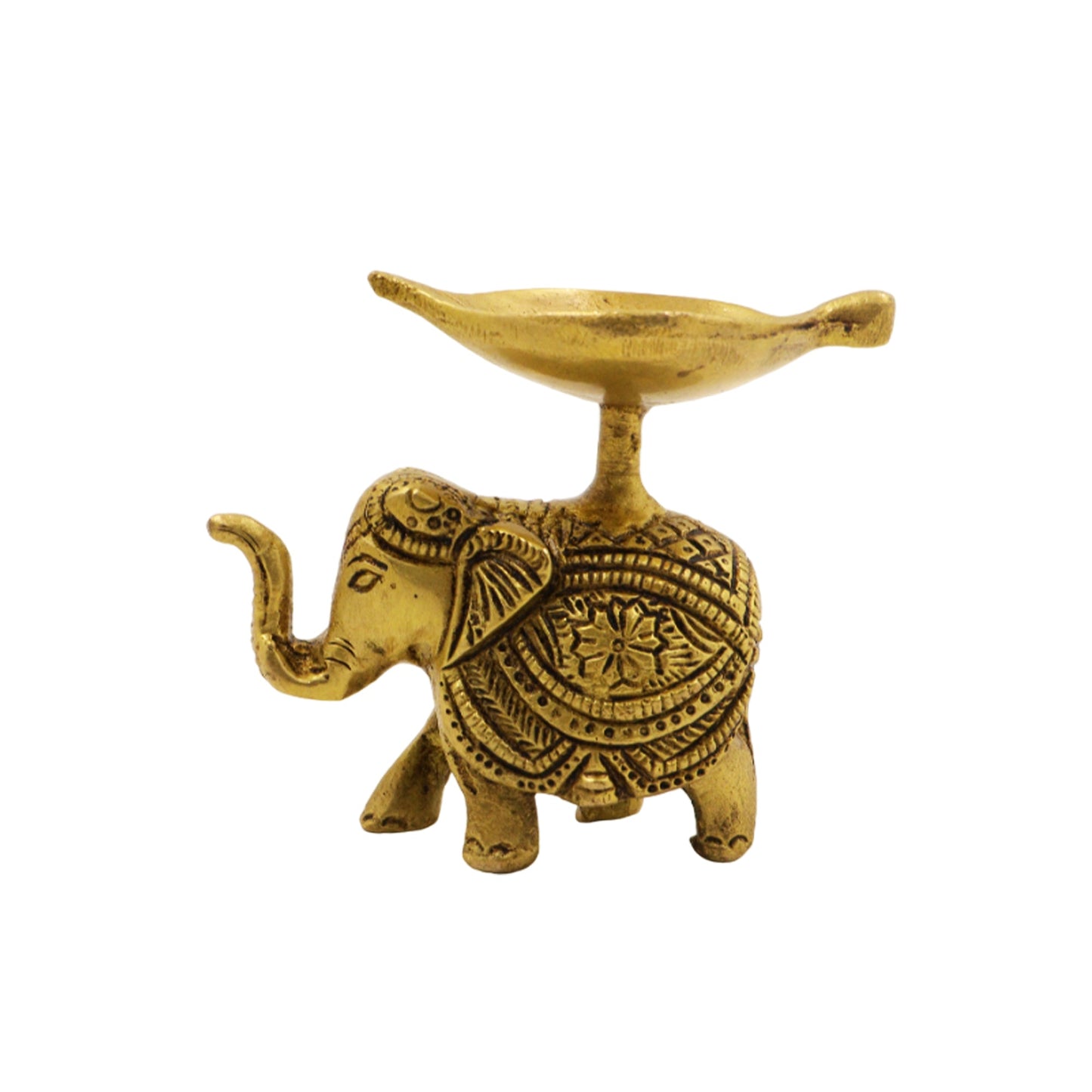 Antique Elephant Diya (Pital Prachin Hathi Deepak)