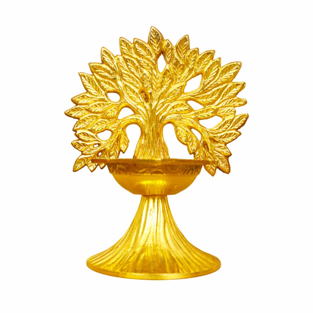 Brass Kalp Tree Diya (Karpagavircha Diya) (Pital Kalpa Vriksh Deepak)