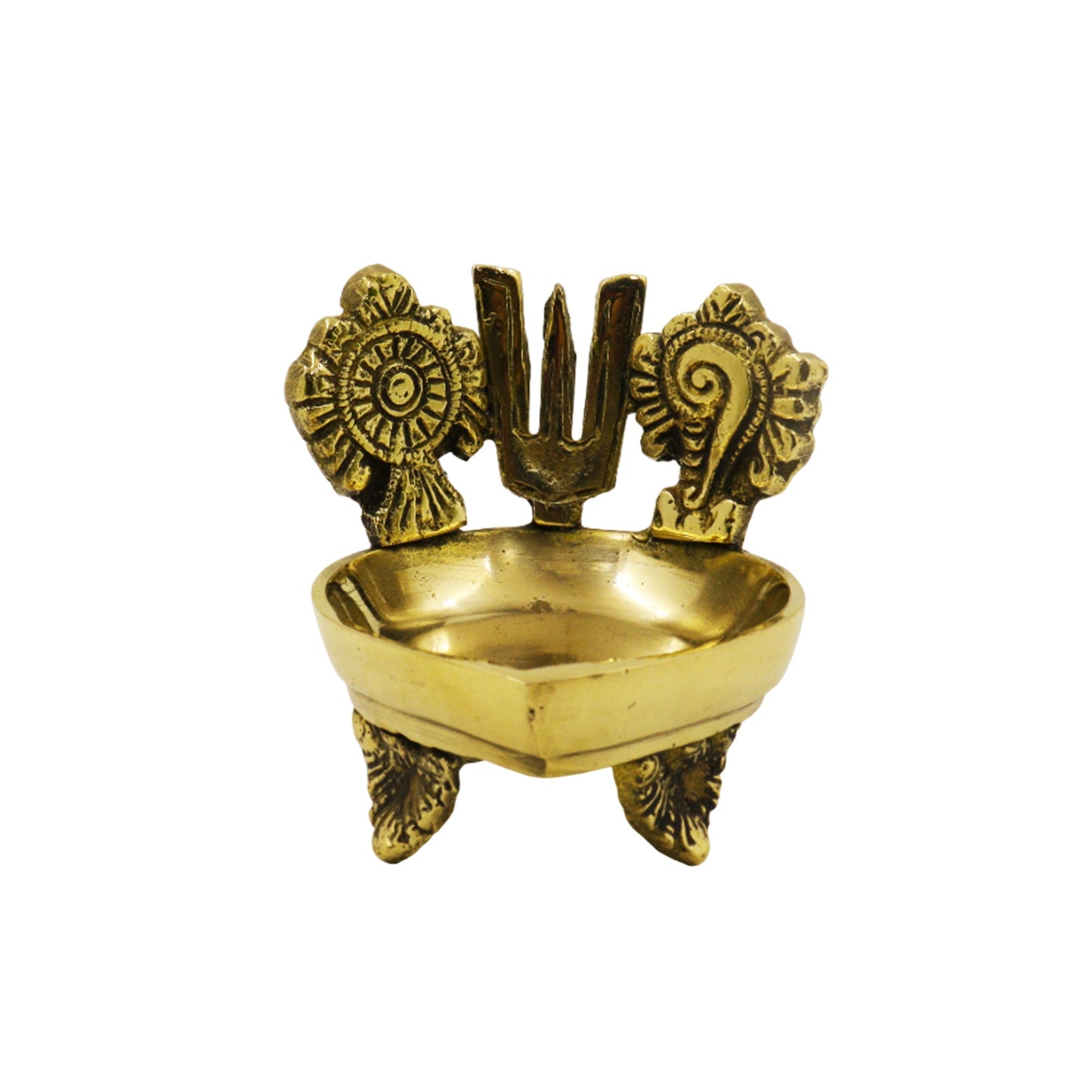 Brass Namah Diya (Sangu Chakara Namah) (Pital Conch Chakra Deepak)