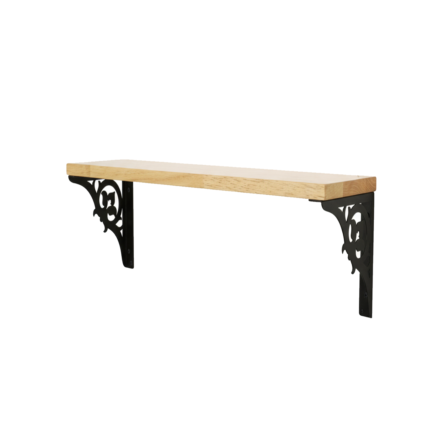 Wooden Pooja Shelf - Single Floral (Lakdi Puja Shelf Phool Design)