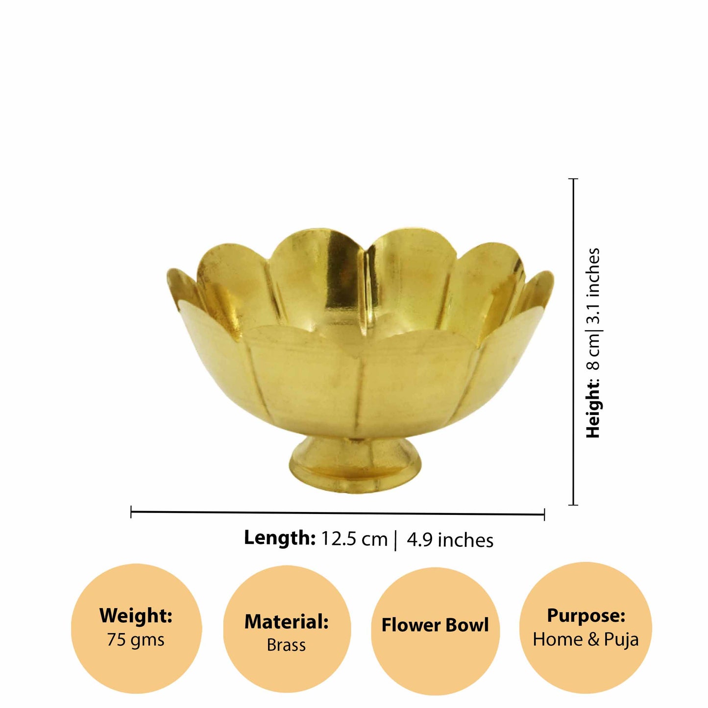 Brass Decorative Kamal Fruit Bowl