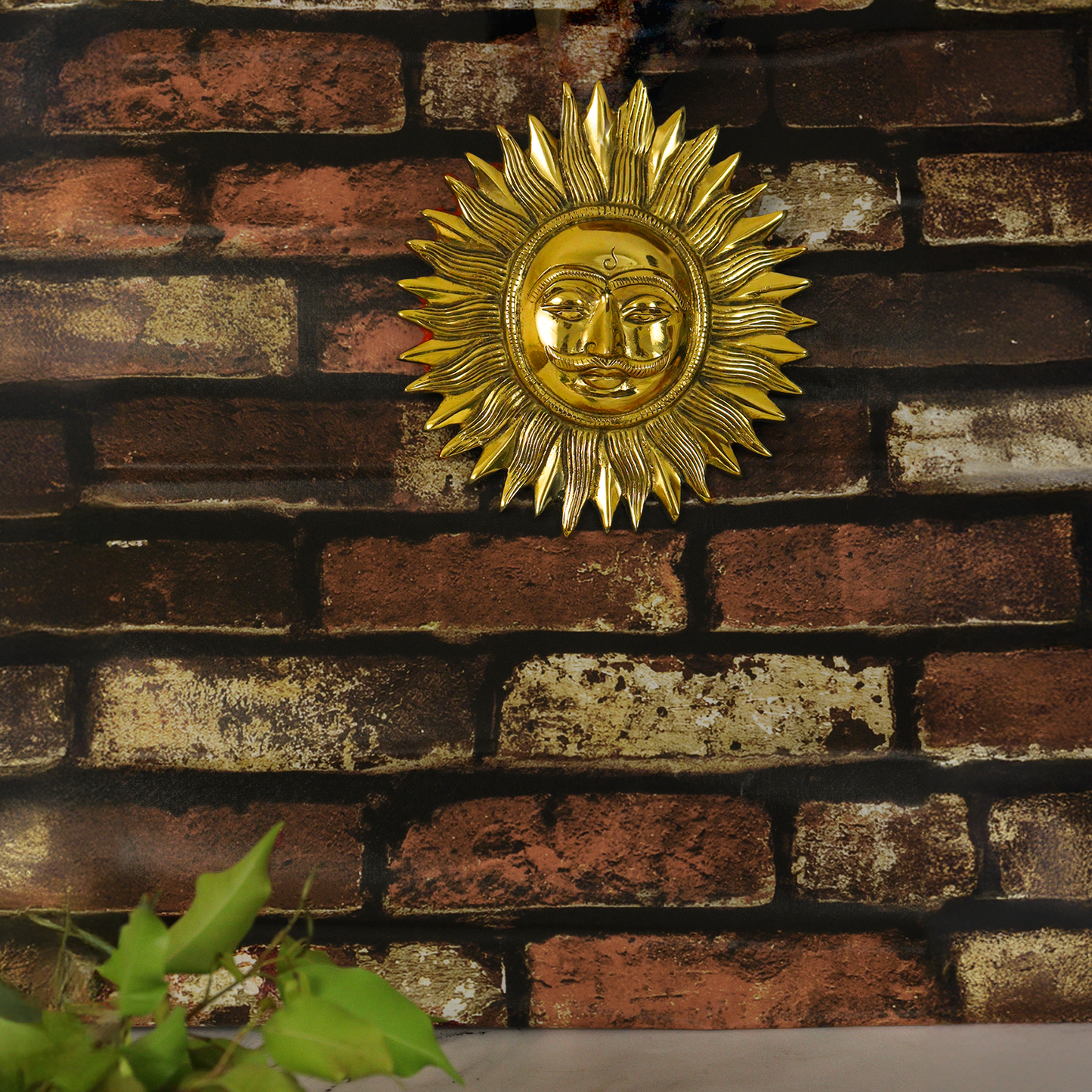 Brass Sun Face Wall Hanging