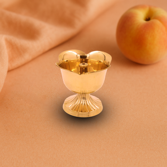 Brass Rose Pyali Diya (Pital Gulab Katori Deepak)