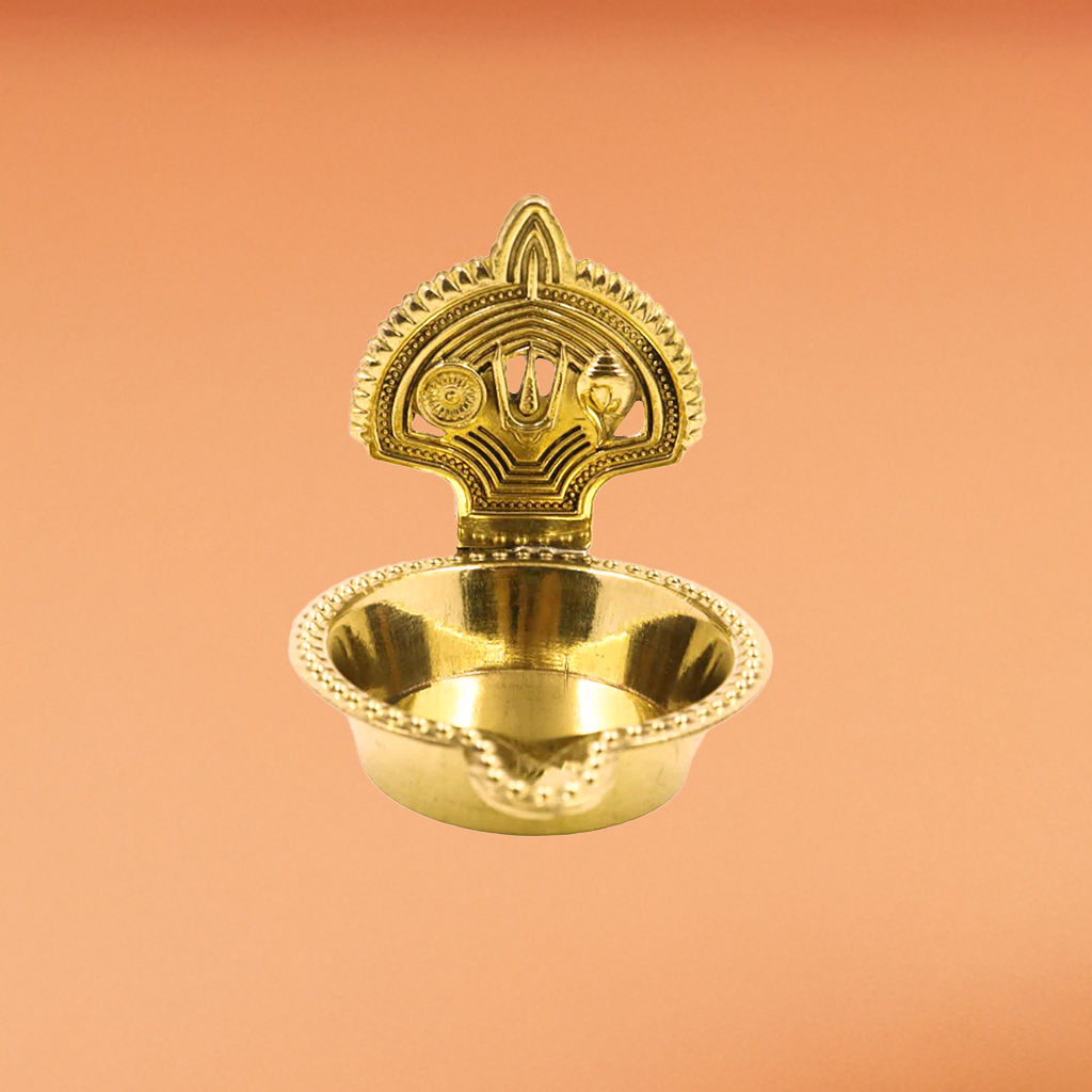 Brass Shanku Chakra Deepam Without Stand (Pital Conch Chakra Deepak)