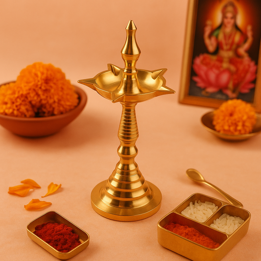 Brass Kerala Fancy Size-4 (Pital Kerala Sundar Deepak)