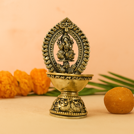 Brass Unique Ganesha Diya (Pital Anokha Vinayak Deepak)