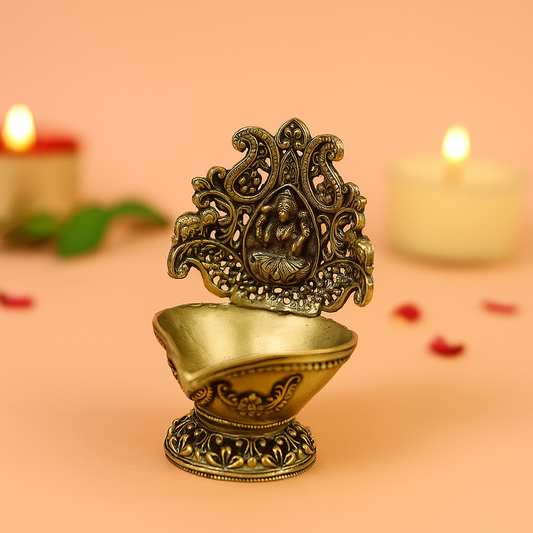 Brass Unique Gajalakshmi Diya (Pital Anokha Gaj Laxmi Deepak)