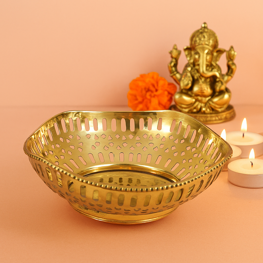 Brass Deep Bowl Fancy (Pital Deepak Katori Sundar)