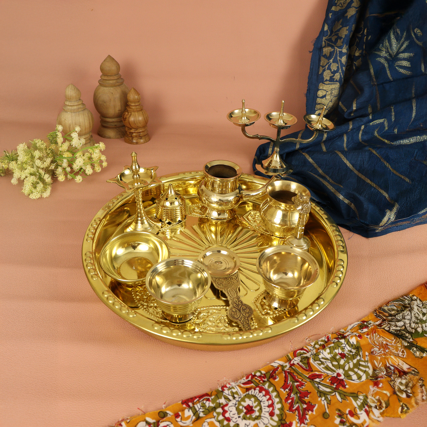 Ashta Mangala Puja Thali Set