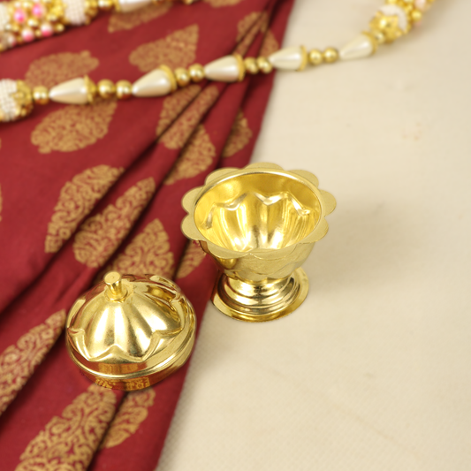 कप कुमकुम बॉक्स पीतल ढक्कन