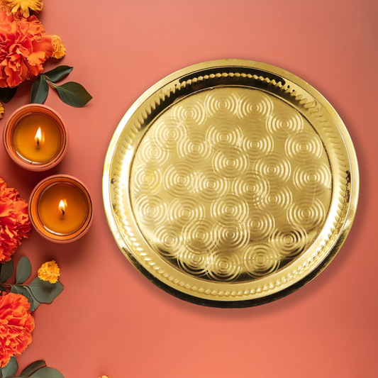Brass Ring Thali Size-12 (Pital Gol Thali / Chakra Plate)