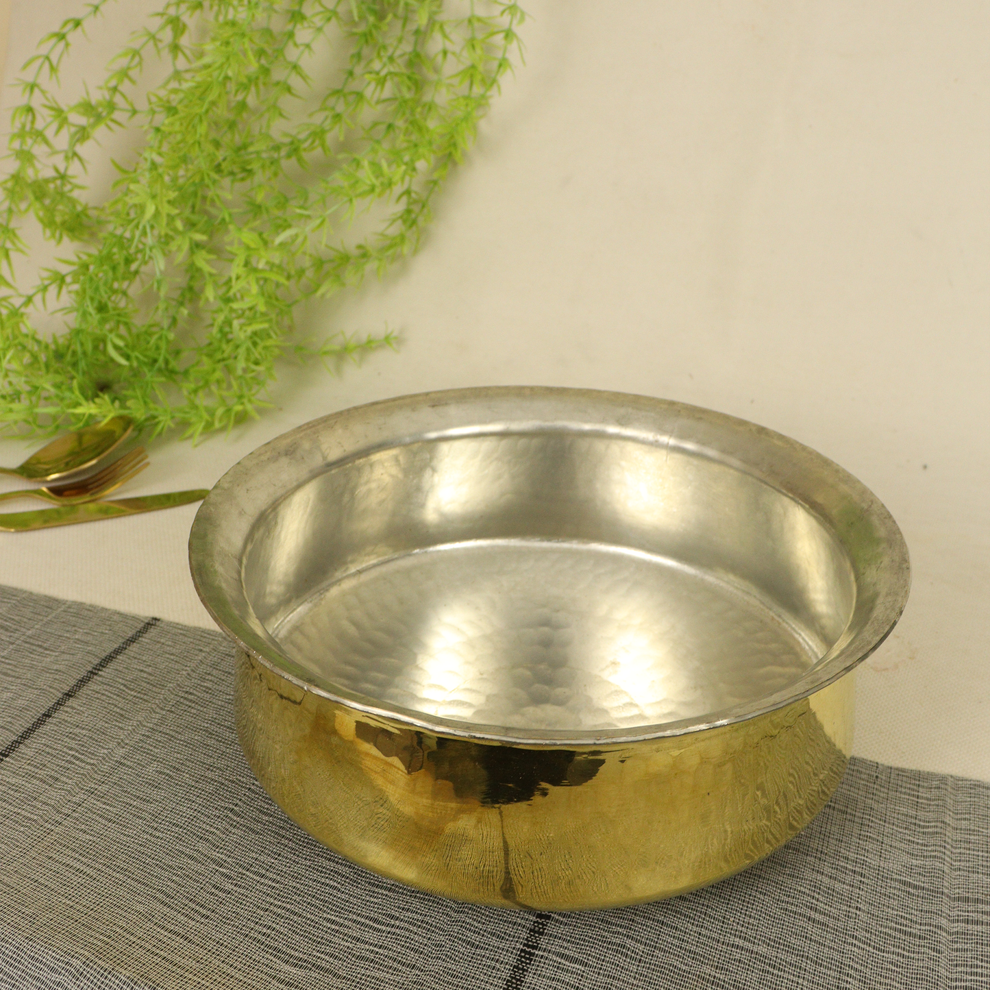 Brass Hammered Briyani Handi