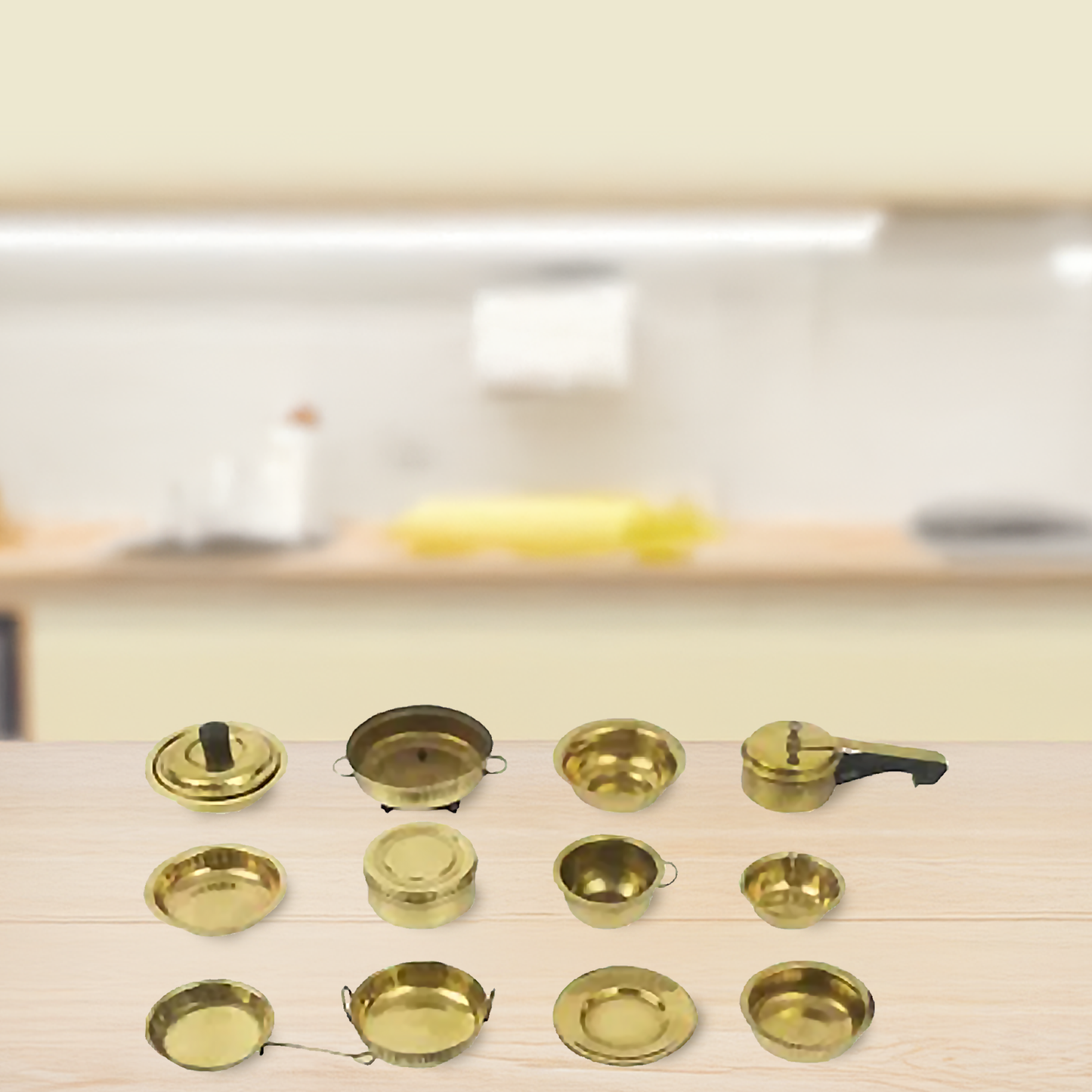 Miniature Brass Kitchen Set