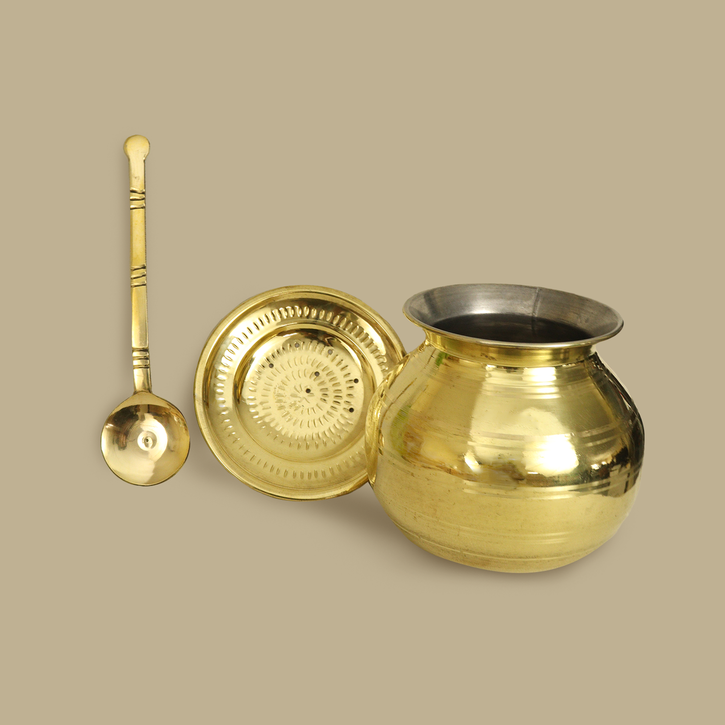 Heavy Weight Brass Pongal Pot Set