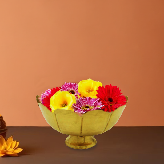 Brass Decorative Kamal Fruit Bowl