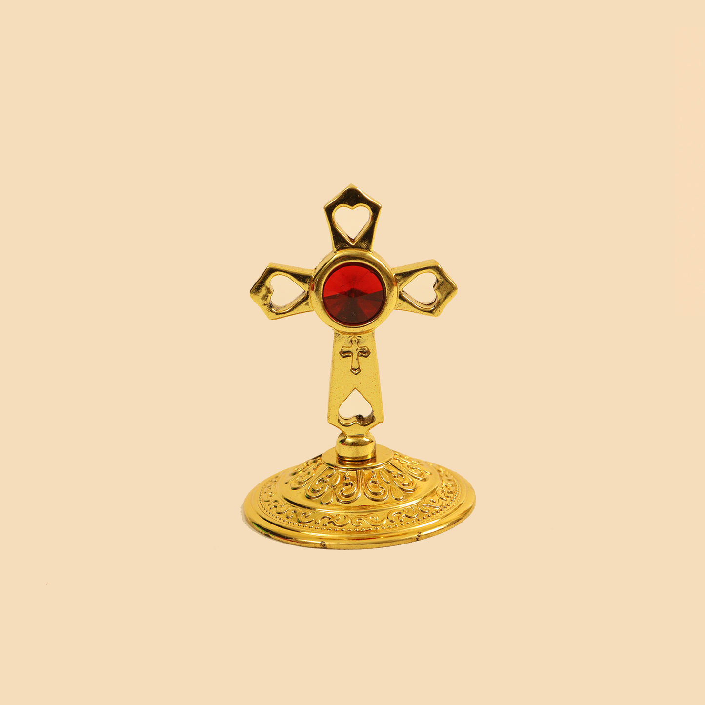 Car Dashboard Cross with Stone (Car Dashboard Cross Patthar)