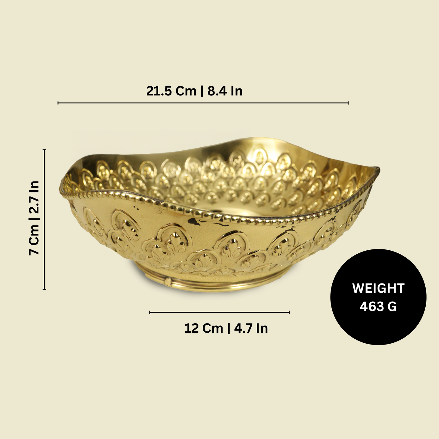 Brass Deep Bowl Fancy (Pital Deepak Katori Sundar)