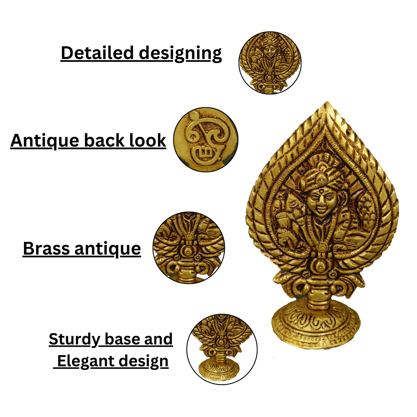 Brass Leaf Murugan Idol