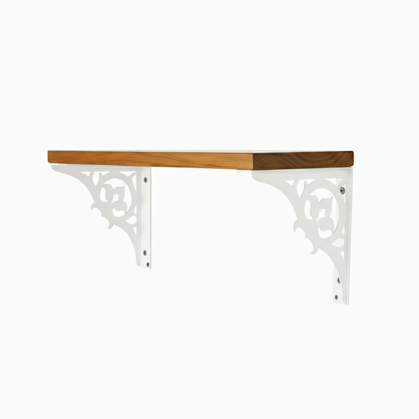 Wooden Pooja Shelf - Single Floral (Lakdi Puja Shelf Phool Design)