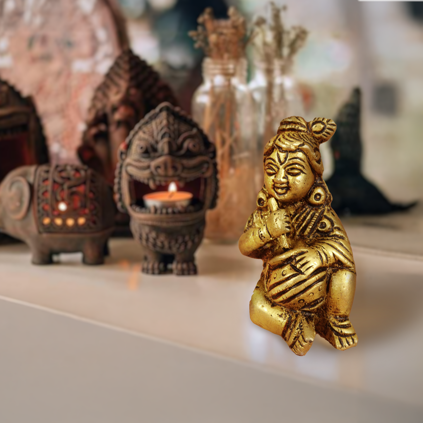 Brass Krishna Baby Statue