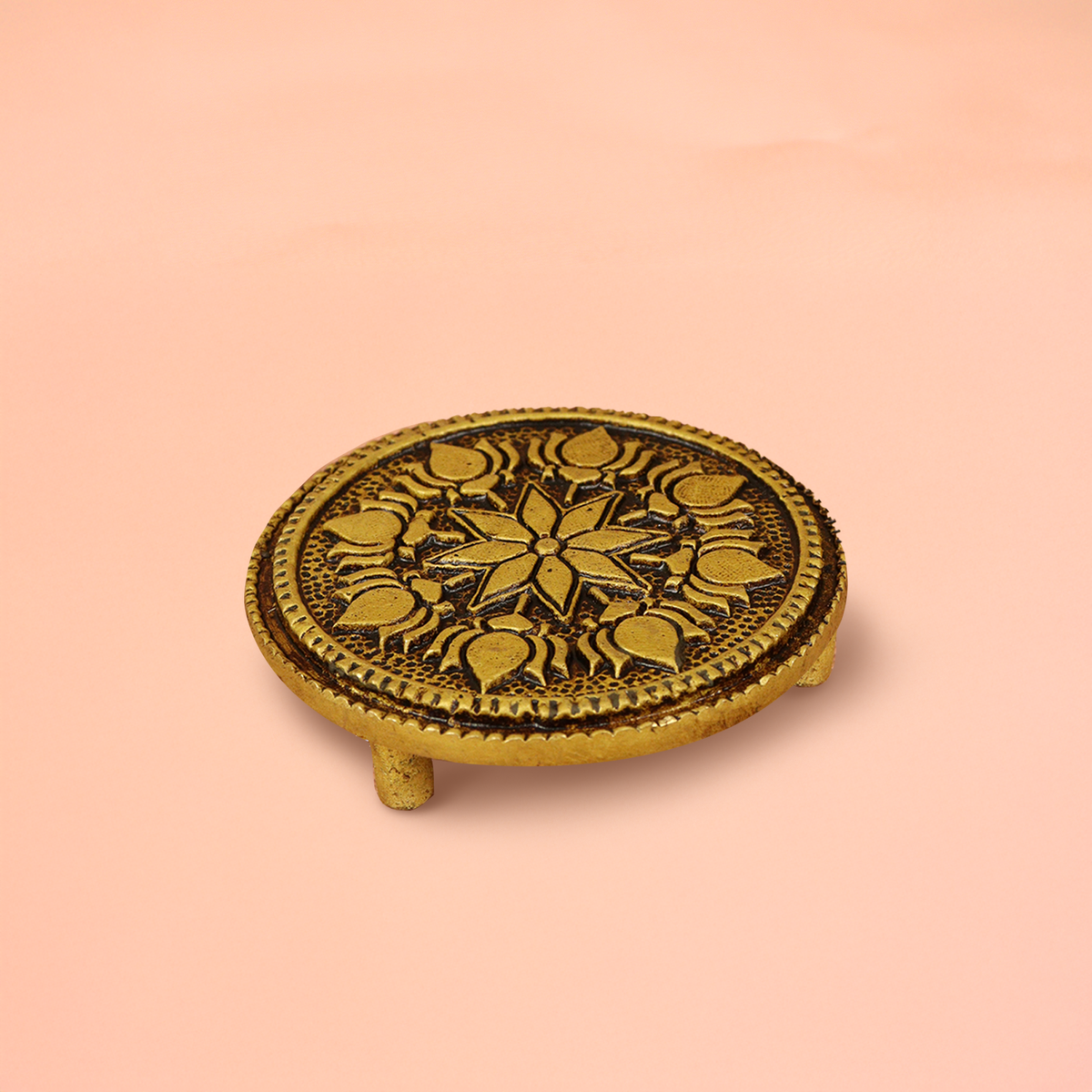 Brass Round Lotus Chowki