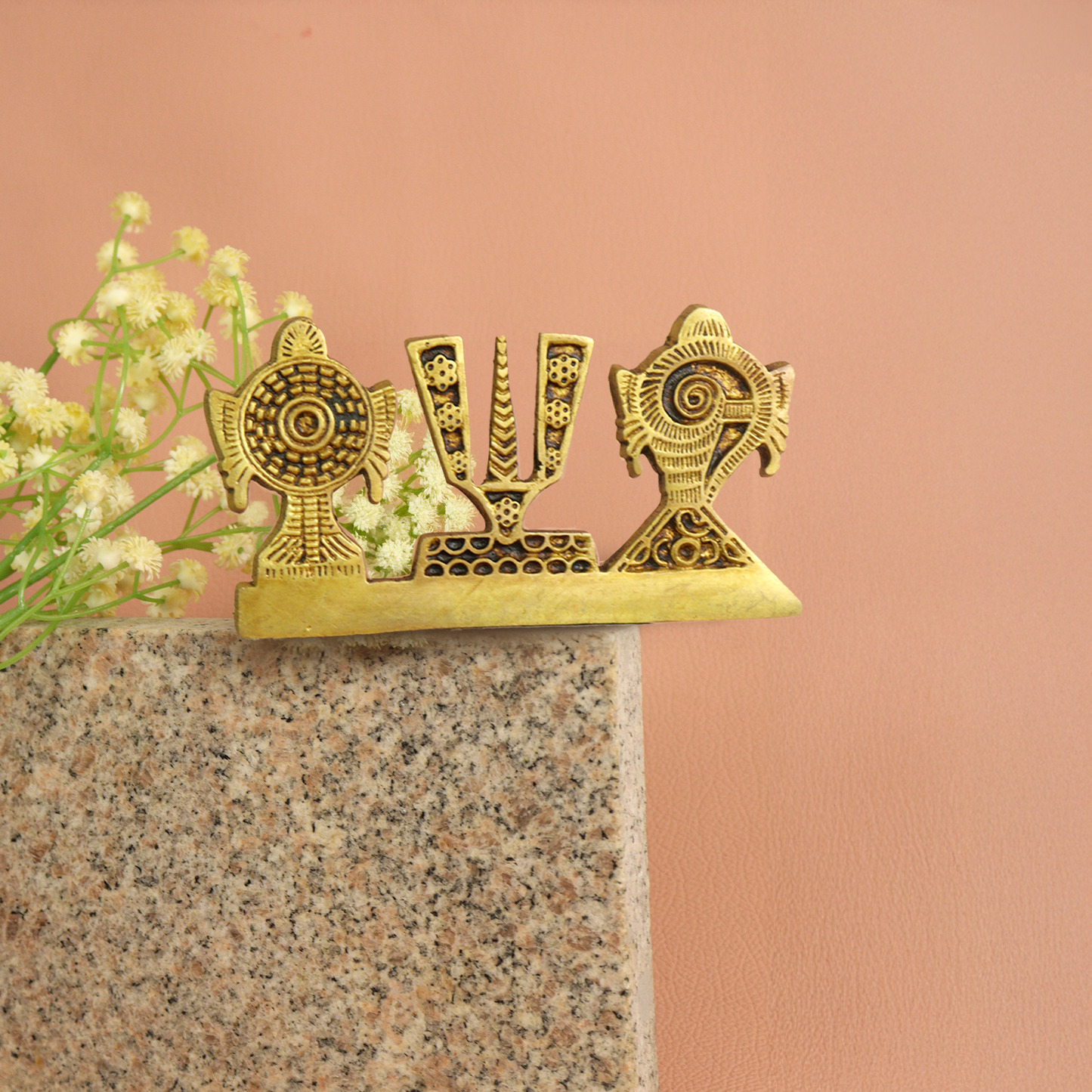 Car Dashboard Shangu Chakra Namah Antique Finish Idol
